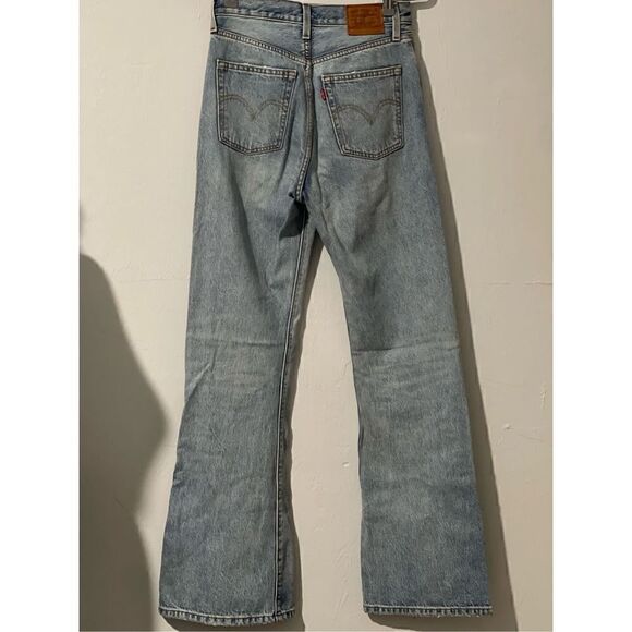 Levis Ribcage split flare womens jeans 27 faded blue - Picture 13 of 14